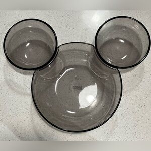 💯Authentic Disney Parks Mickey Mouse 3 Section Chip & Dip Tray/Bowl - 9”